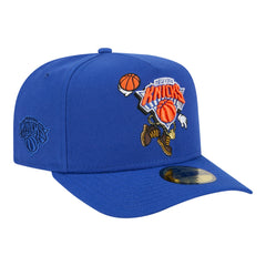 New York Knicks Injection Cartoon Logo A-Frame 59FIFTY Fitted Hat Blue