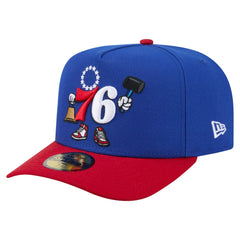 Philadelphia 76ers Injection Cartoon Logo A-Frame 59FIFTY Fitted Hat Blue