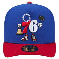 Philadelphia 76ers Injection Cartoon Logo A-Frame 59FIFTY Fitted Hat Blue
