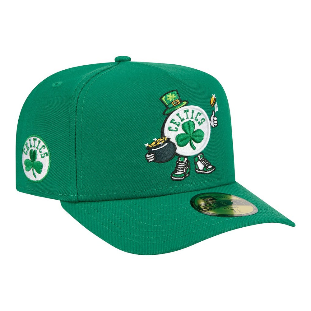 Boston Celtics Injection Cartoon Logo A-Frame 59FIFTY Fitted Hat Kelly Green