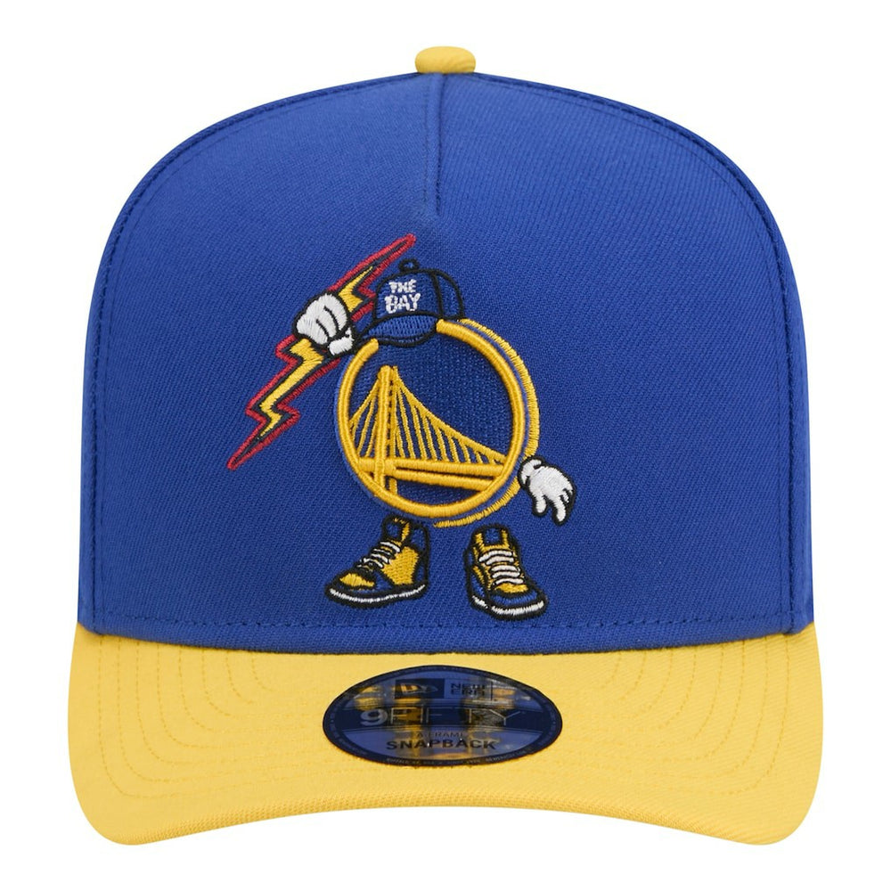 Golden State Warriors Injection Cartoon Logo A-Frame 9FIFTY Adjustable Hat Royal