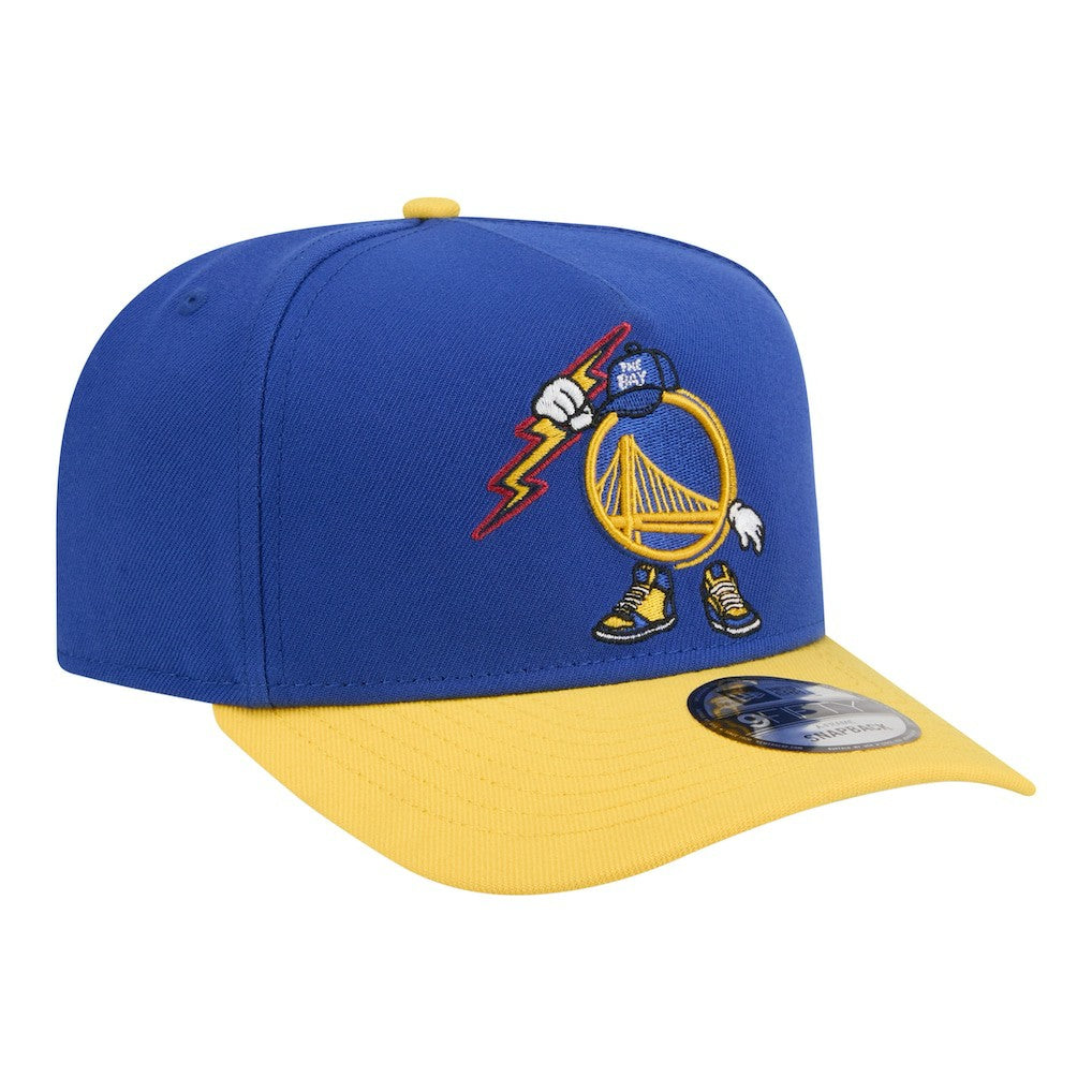 Golden State Warriors Injection Cartoon Logo A-Frame 9FIFTY Adjustable Hat Royal