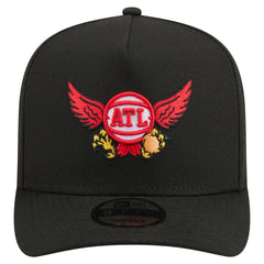 Atlanta Hawks Injection Cartoon Logo A-Frame 9FIFTY Adjustable Hat Black