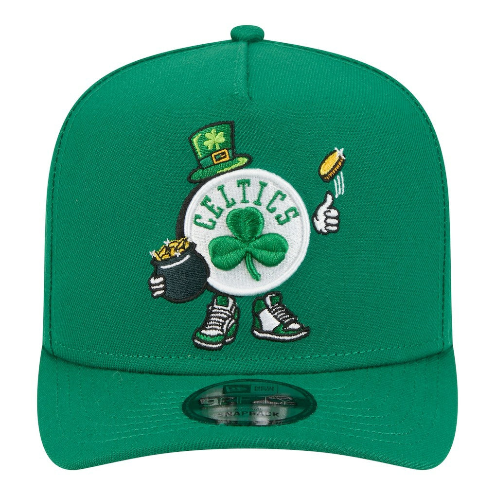 Boston Celtics Injection Cartoon Logo A-Frame 9FIFTY Adjustable Hat Kelly Green