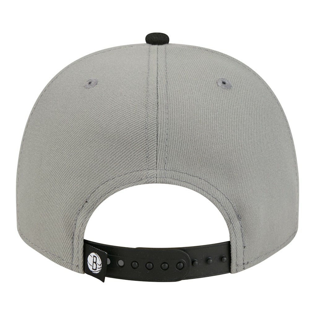 Brooklyn Nets Injection Cartoon Logo A-Frame 9FIFTY Adjustable Hat Gray