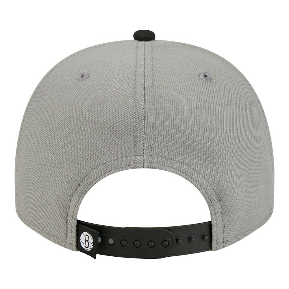 Brooklyn Nets Injection Cartoon Logo A-Frame 9FIFTY Adjustable Hat Gray