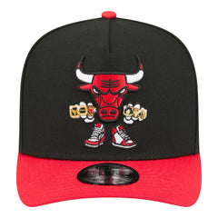 Chicago Bulls Injection Cartoon Logo A-Frame 9FIFTY Adjustable Hat Black