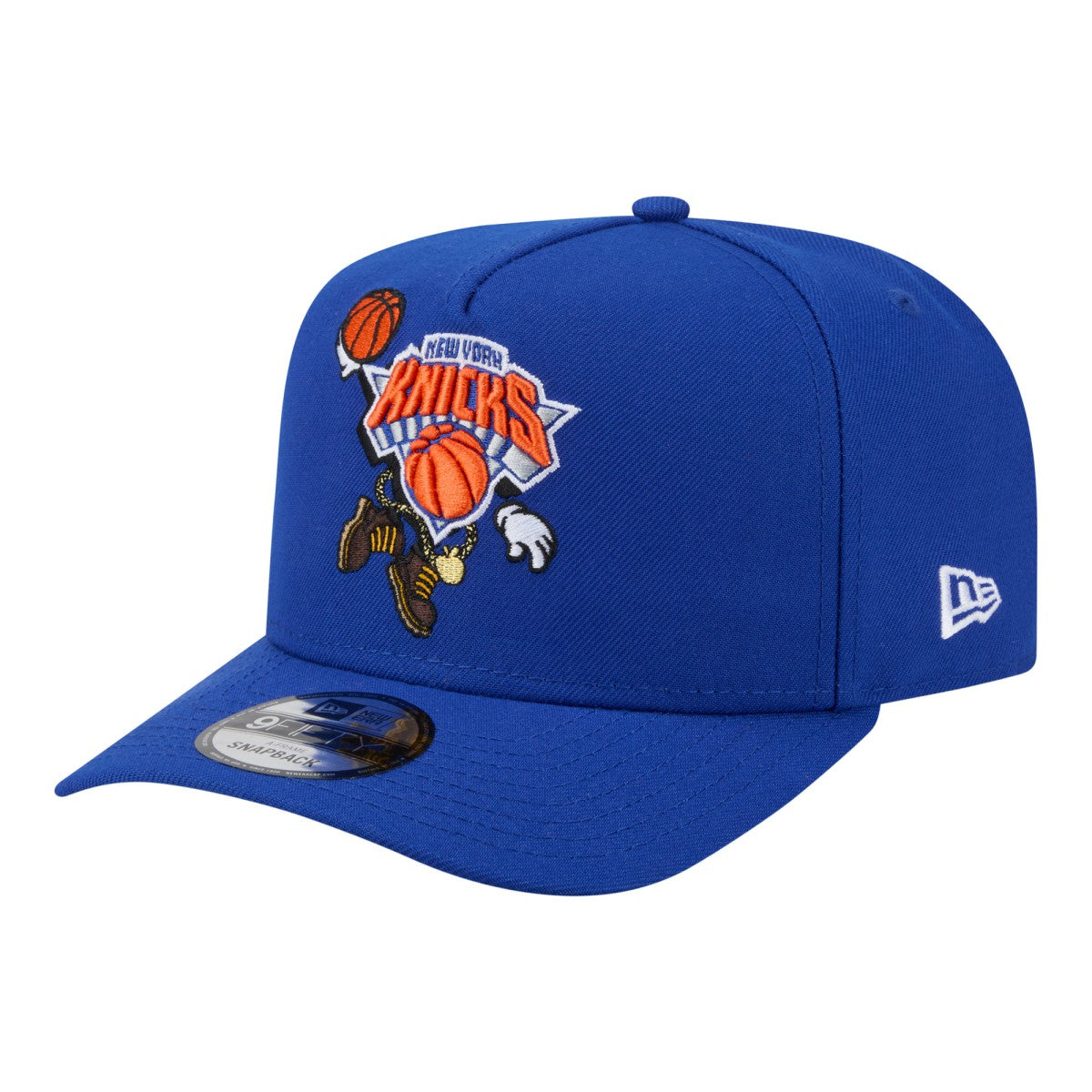 New York Knicks Injection Cartoon Logo A-Frame 9FIFTY Adjustable Hat Blue