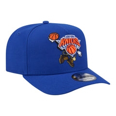 New York Knicks Injection Cartoon Logo A-Frame 9FIFTY Adjustable Hat Blue