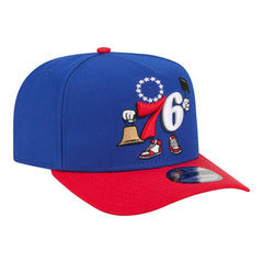 Philadelphia 76ers Injection Cartoon Logo A-Frame 9FIFTY Adjustable Hat Royal