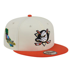 NHL Anaheim Ducks New Era Injection Localized Two-Tone 9FIFTY Snapback Hat - White/Orange