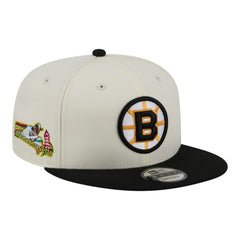 NHL Boston Bruins New Era Injection Localized Two-Tone 9FIFTY Snapback Hat - White/Black