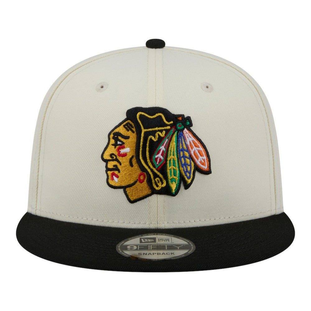 NHL Chicago Blackhawks New Era Injection Localized Two-Tone 9FIFTY Snapback Hat - White/Black