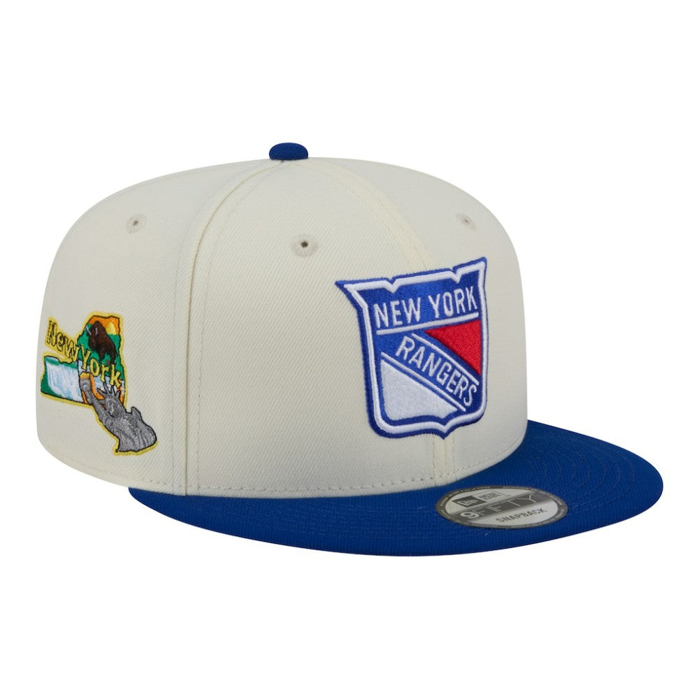 NHL New York Rangers New Era Injection Localized Two-Tone 9FIFTY Snapback Hat - White/Blue