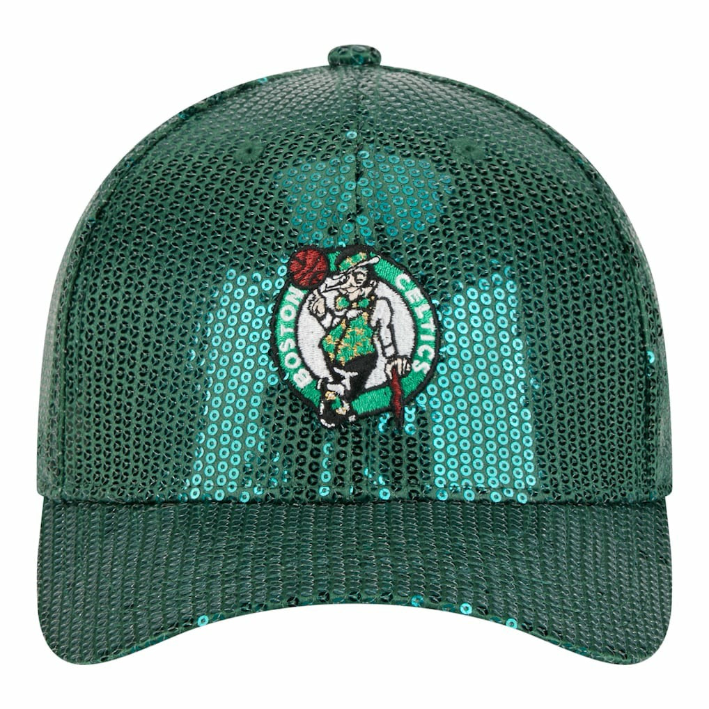 Boston Celtics Women's Sequin M-Crown 9FORTY Adjustable Hat Kelly Green