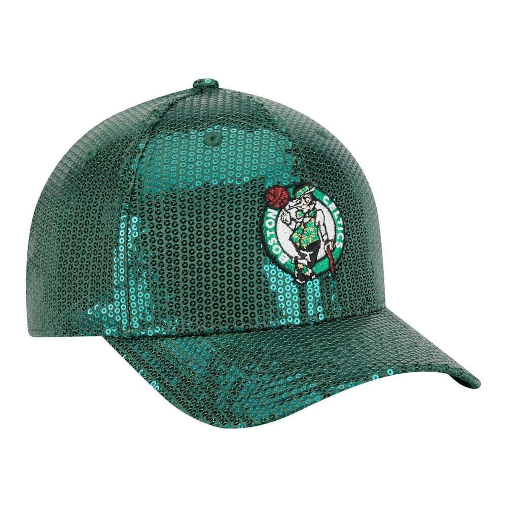 Boston Celtics Women's Sequin M-Crown 9FORTY Adjustable Hat Kelly Green