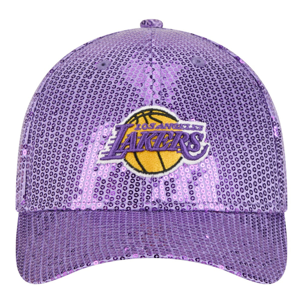 Los Angeles Lakers Women's Sequin M-Crown 9FORTY Adjustable Hat Purple