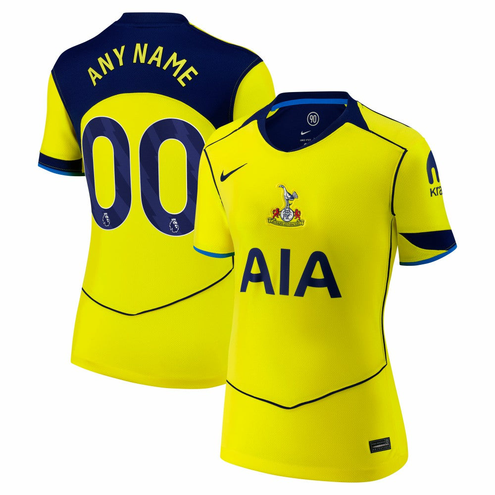 Tottenham Hotspur Women's 2025/26 Third Replica Custom Jersey Yellow shop