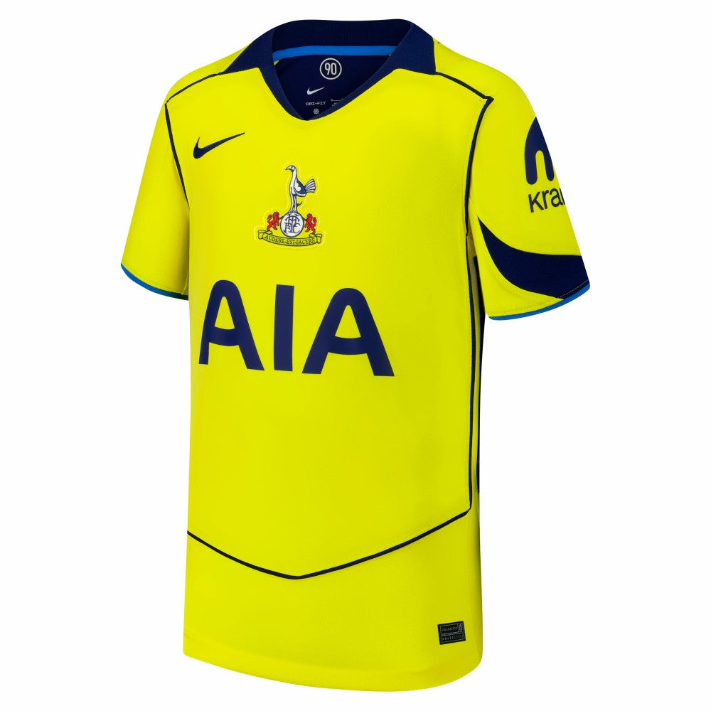 Tottenham Hotspur Youth 2025/26 Third Replica Custom Jersey Yellow