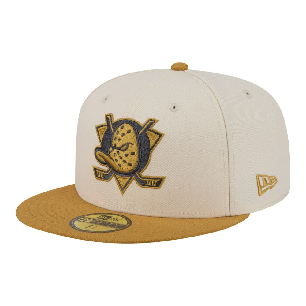 NHL Anaheim Ducks New Era Colorpack Two-Tone 59FIFTY Fitted Hat - Cream/Tan