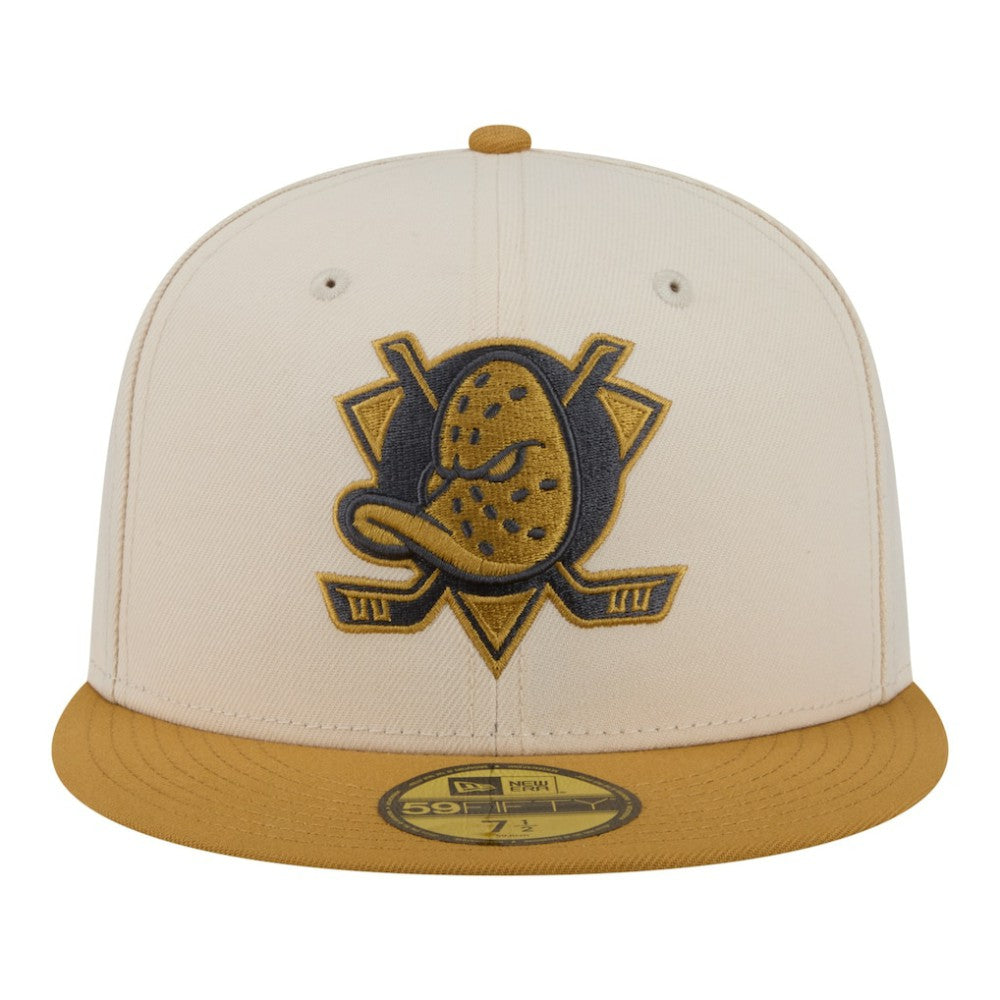 NHL Anaheim Ducks New Era Colorpack Two-Tone 59FIFTY Fitted Hat - Cream/Tan
