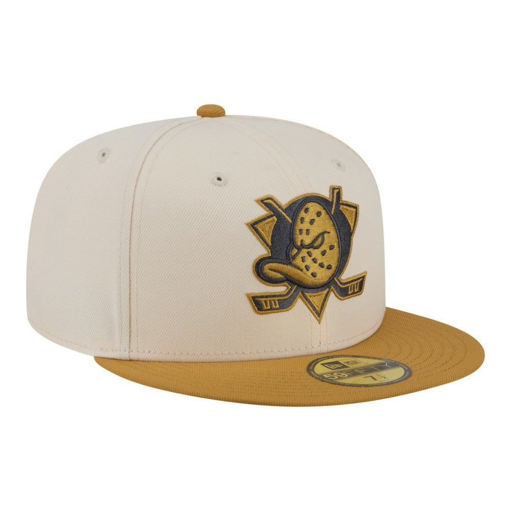 NHL Anaheim Ducks New Era Colorpack Two-Tone 59FIFTY Fitted Hat - Cream/Tan