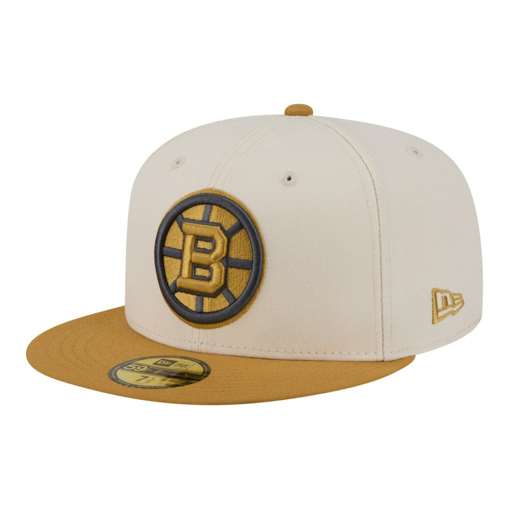NHL Boston Bruins New Era Colorpack Two-Tone 59FIFTY Fitted Hat - Cream/Tan