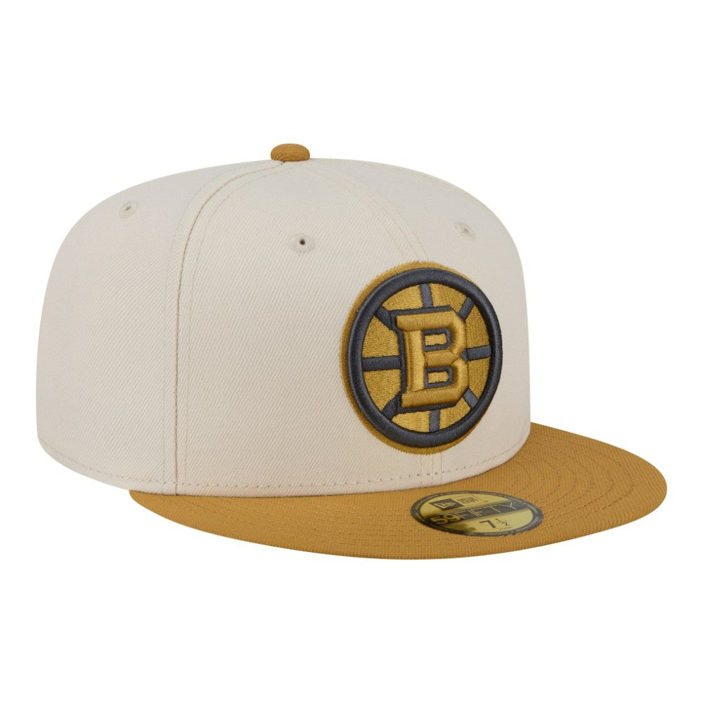 NHL Boston Bruins New Era Colorpack Two-Tone 59FIFTY Fitted Hat - Cream/Tan