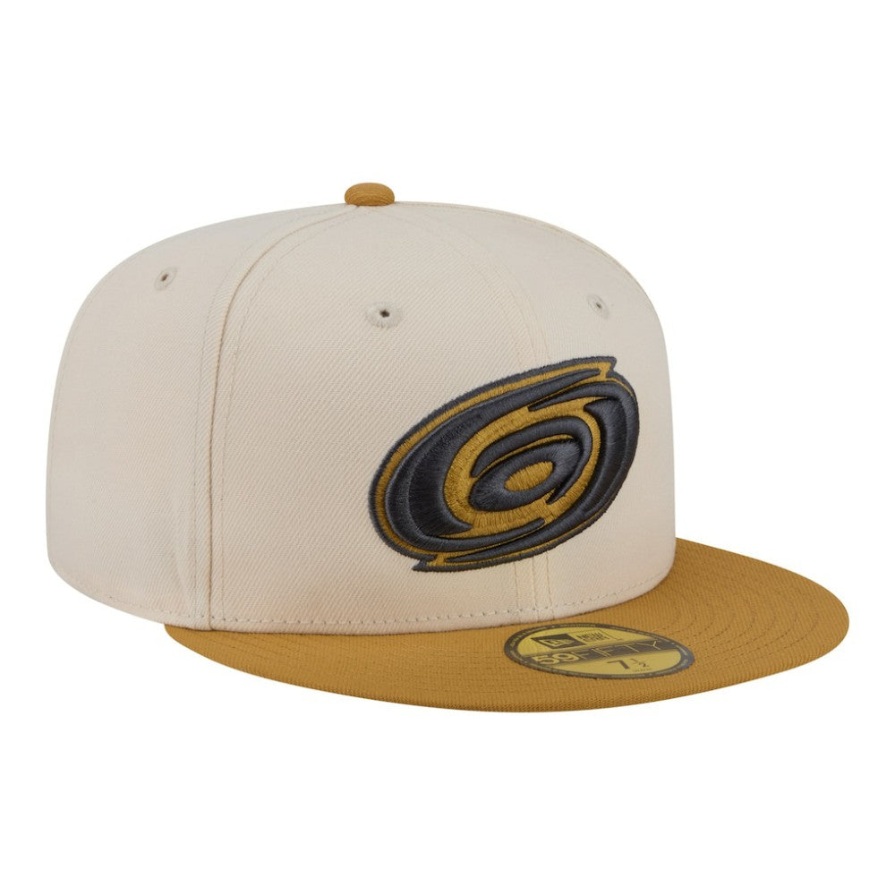 NHL Carolina Hurricanes New Era Colorpack Two-Tone 59FIFTY Fitted Hat - Cream/Tan