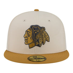 NHL Chicago Blackhawks New Era Colorpack Two-Tone 59FIFTY Fitted Hat - Cream/Tan
