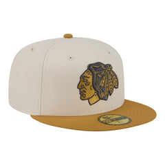 NHL Chicago Blackhawks New Era Colorpack Two-Tone 59FIFTY Fitted Hat - Cream/Tan