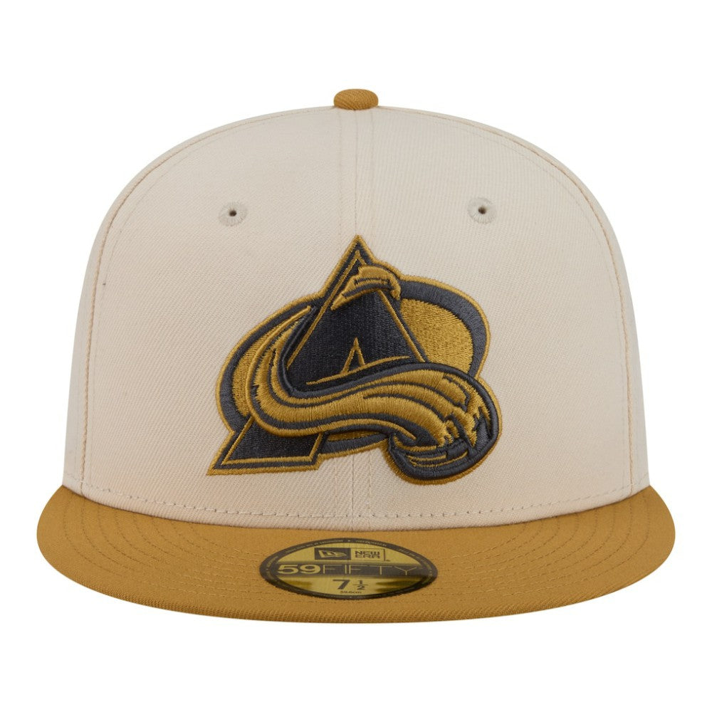NHL Colorado Avalanche New Era Colorpack Two-Tone 59FIFTY Fitted Hat - Cream/Tan