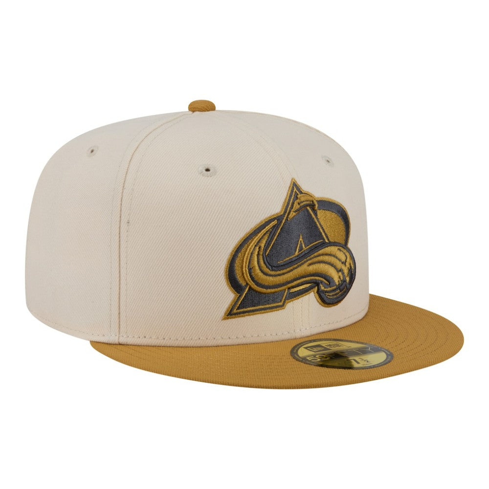 NHL Colorado Avalanche New Era Colorpack Two-Tone 59FIFTY Fitted Hat - Cream/Tan