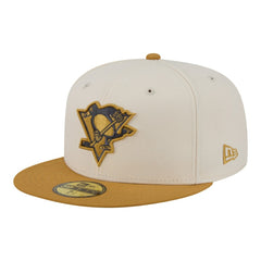 NHL Pittsburgh Penguins New Era Colorpack Two-Tone 59FIFTY Fitted Hat - Cream/Tan