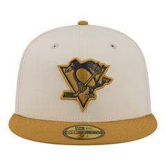 NHL Pittsburgh Penguins New Era Colorpack Two-Tone 59FIFTY Fitted Hat - Cream/Tan