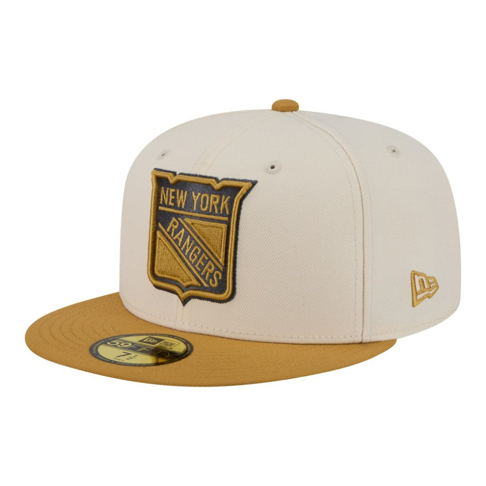 NHL New York Rangers New Era Colorpack Two-Tone 59FIFTY Fitted Hat - Cream/Tan