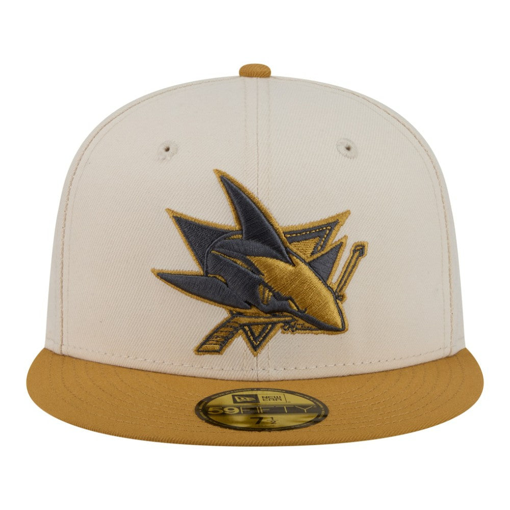 NHL San Jose Sharks New Era Colorpack Two-Tone 59FIFTY Fitted Hat - Cream/Tan