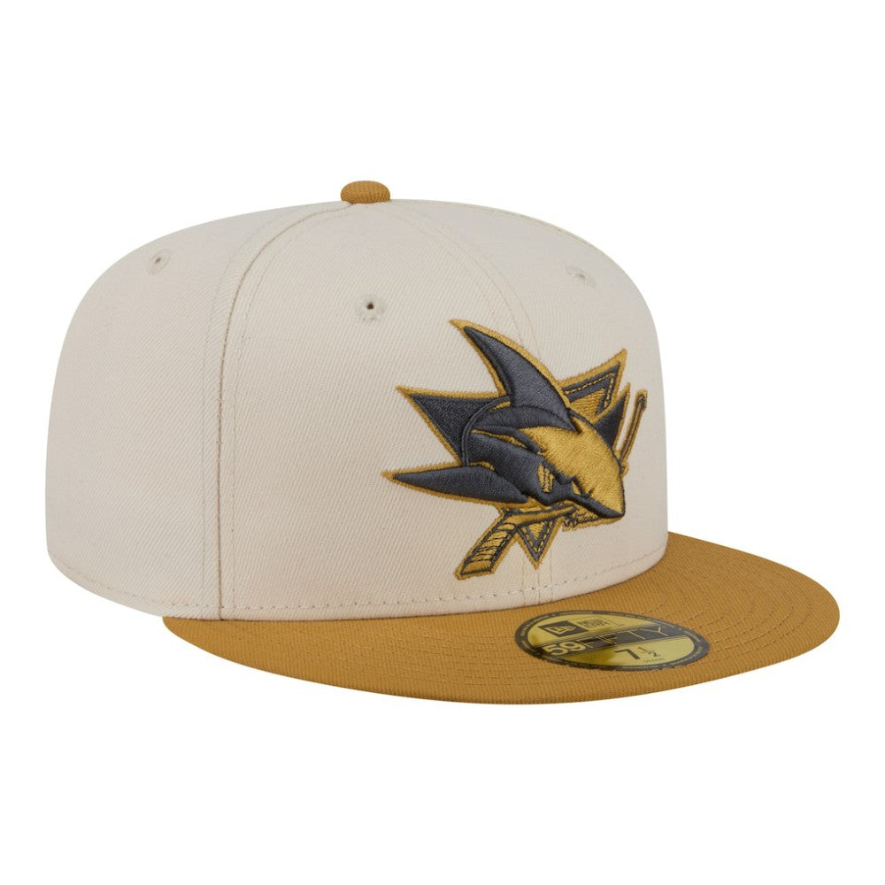 NHL San Jose Sharks New Era Colorpack Two-Tone 59FIFTY Fitted Hat - Cream/Tan