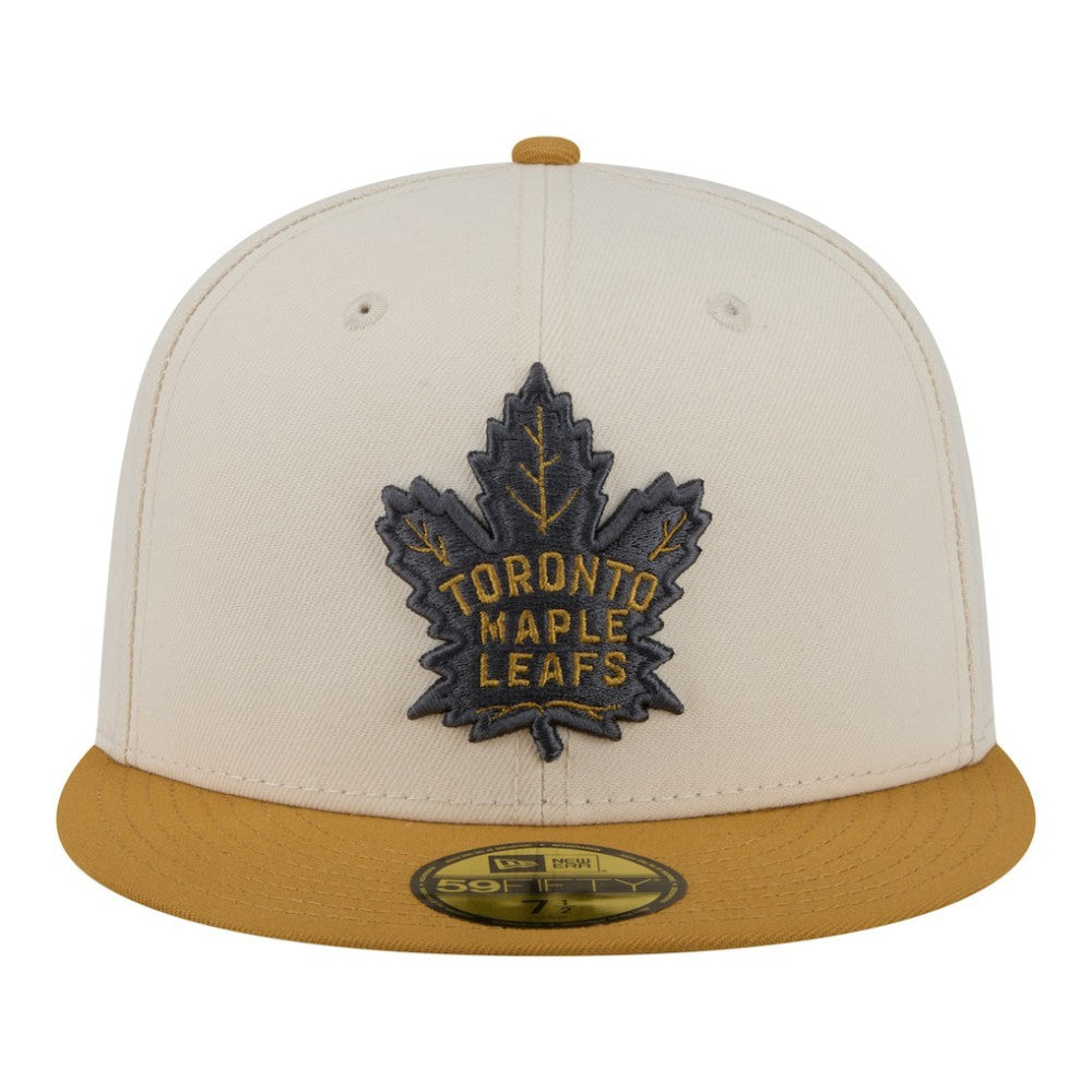 NHL Toronto Maple Leafs New Era Colorpack Two-Tone 59FIFTY Fitted Hat - Cream/Tan