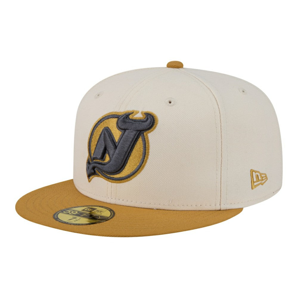 NHL New Jersey Devils New Era Colorpack Two-Tone 59FIFTY Fitted Hat - Cream/Tan