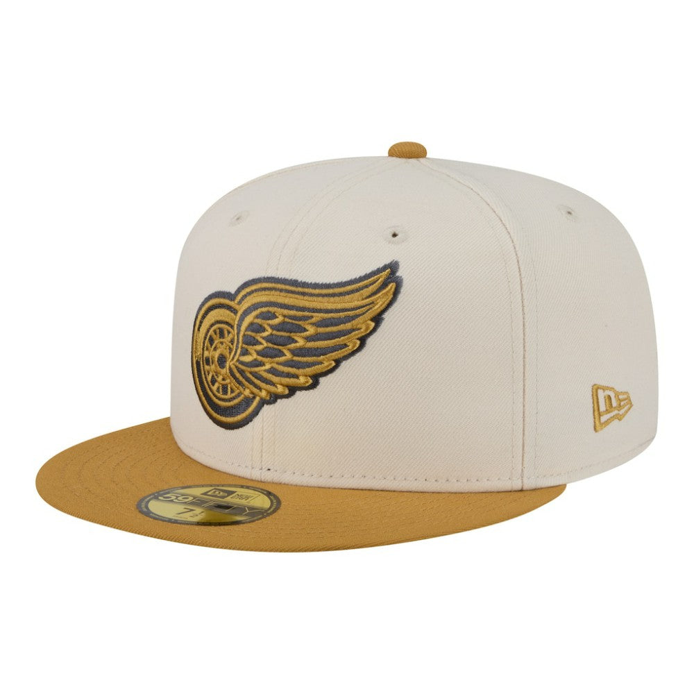 NHL Detroit Red Wings New Era Colorpack Two-Tone 59FIFTY Fitted Hat - Cream/Tan