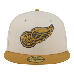 NHL Detroit Red Wings New Era Colorpack Two-Tone 59FIFTY Fitted Hat - Cream/Tan