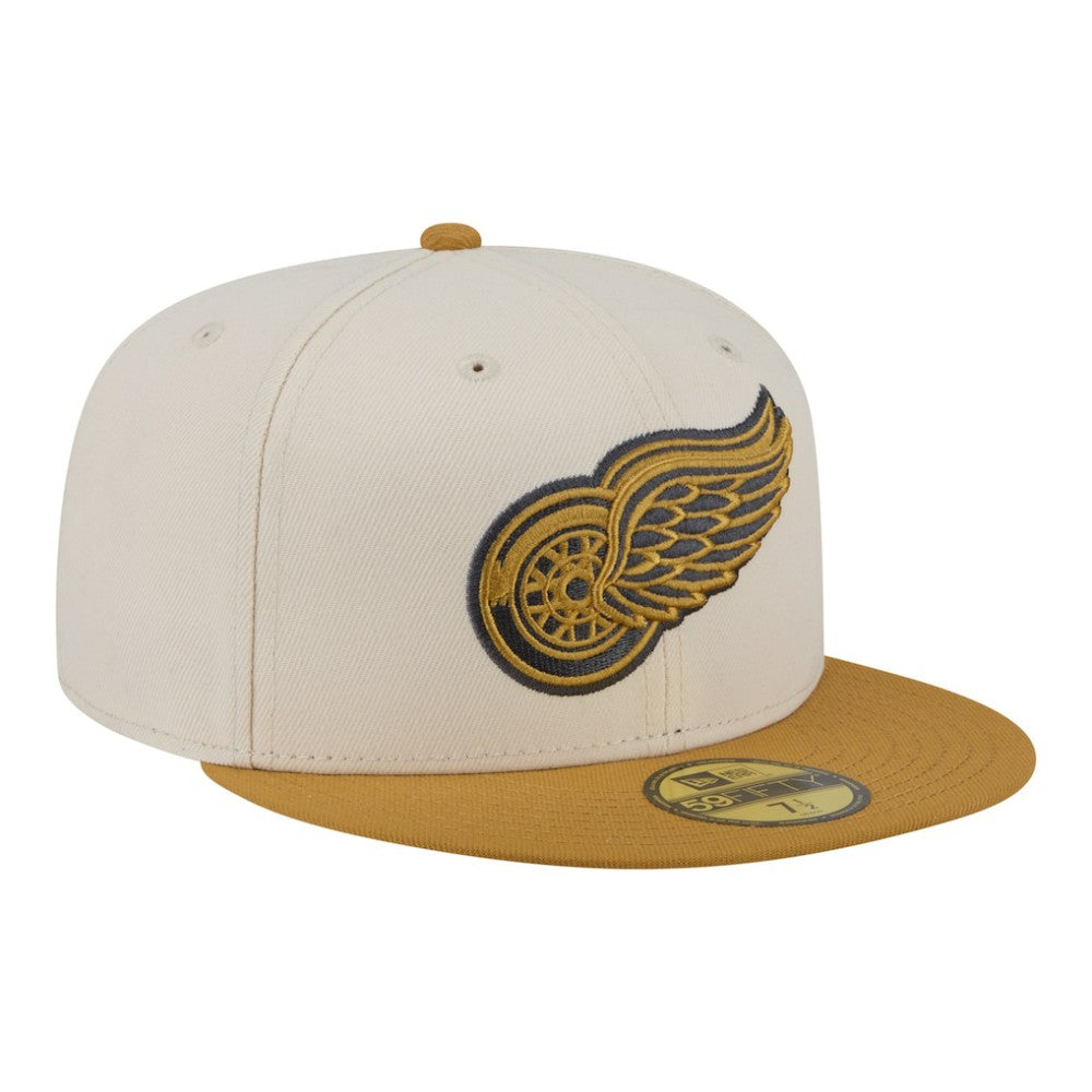 NHL Detroit Red Wings New Era Colorpack Two-Tone 59FIFTY Fitted Hat - Cream/Tan