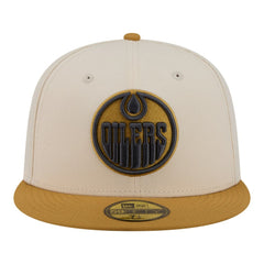 NHL Edmonton Oilers New Era Colorpack Two-Tone 59FIFTY Fitted Hat - Cream/Tan