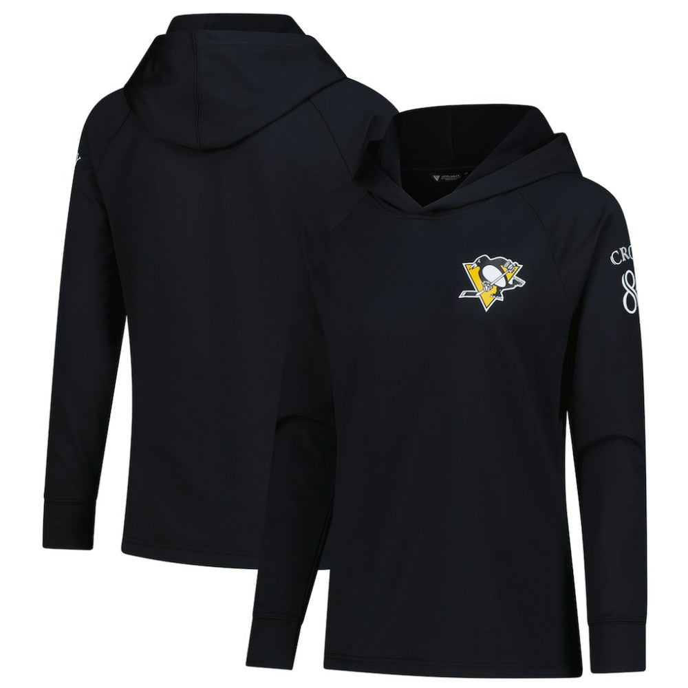 NHL Sidney Crosby Pittsburgh Penguins Levelwear Women's Impression Name & Number Raglan Hoodie - Black