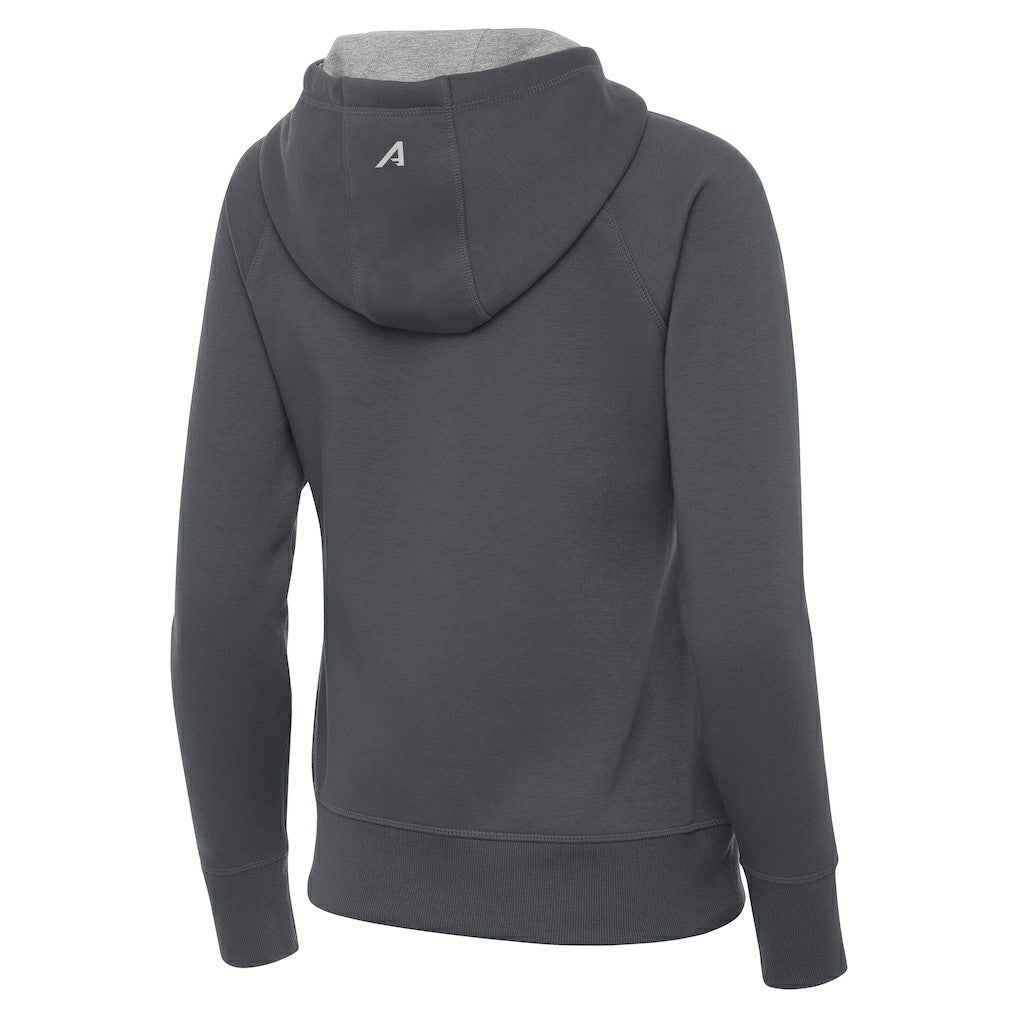 Orlando Magic Antigua Women's New Logo Victory Full-Zip Hooded Sweatshirt Charcoal