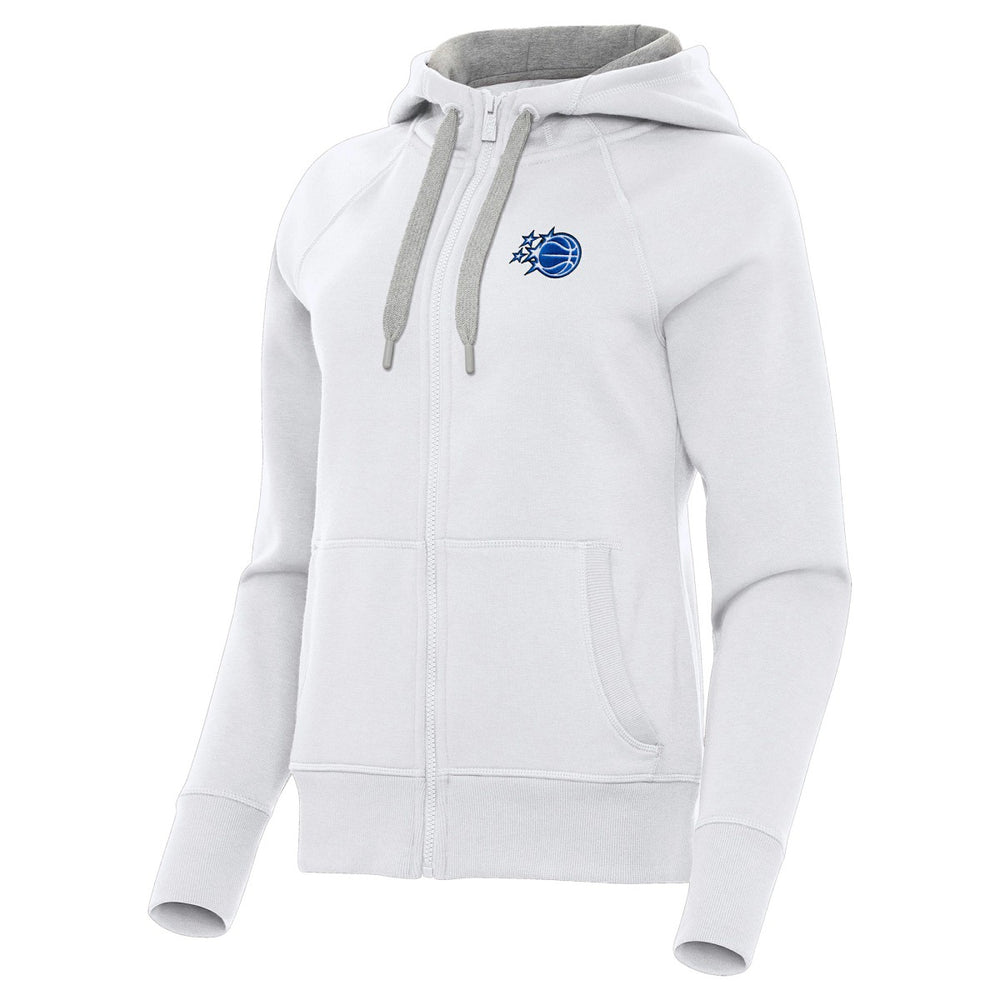 Orlando Magic Antigua Women's New Logo Victory Full-Zip Hooded Sweatshirt White