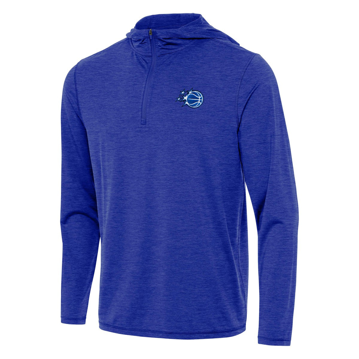 Orlando Magic Antigua New Logo Tidy Quarter-Zip Hoodie Heather Royal