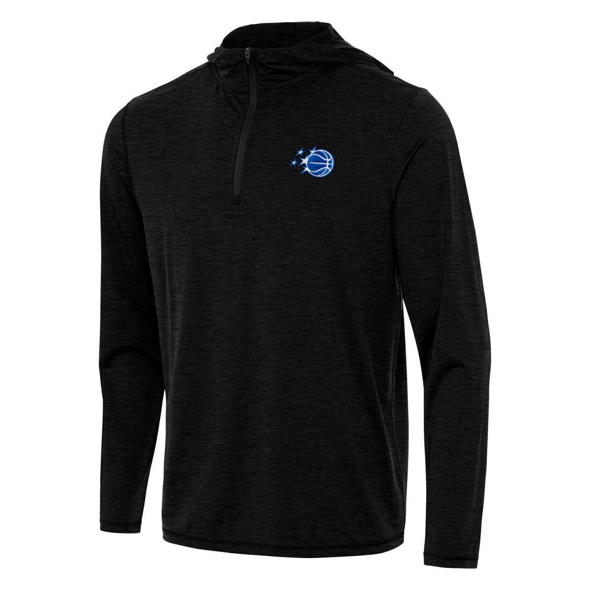 Orlando Magic Antigua New Logo Tidy Quarter-Zip Hoodie Heather Black