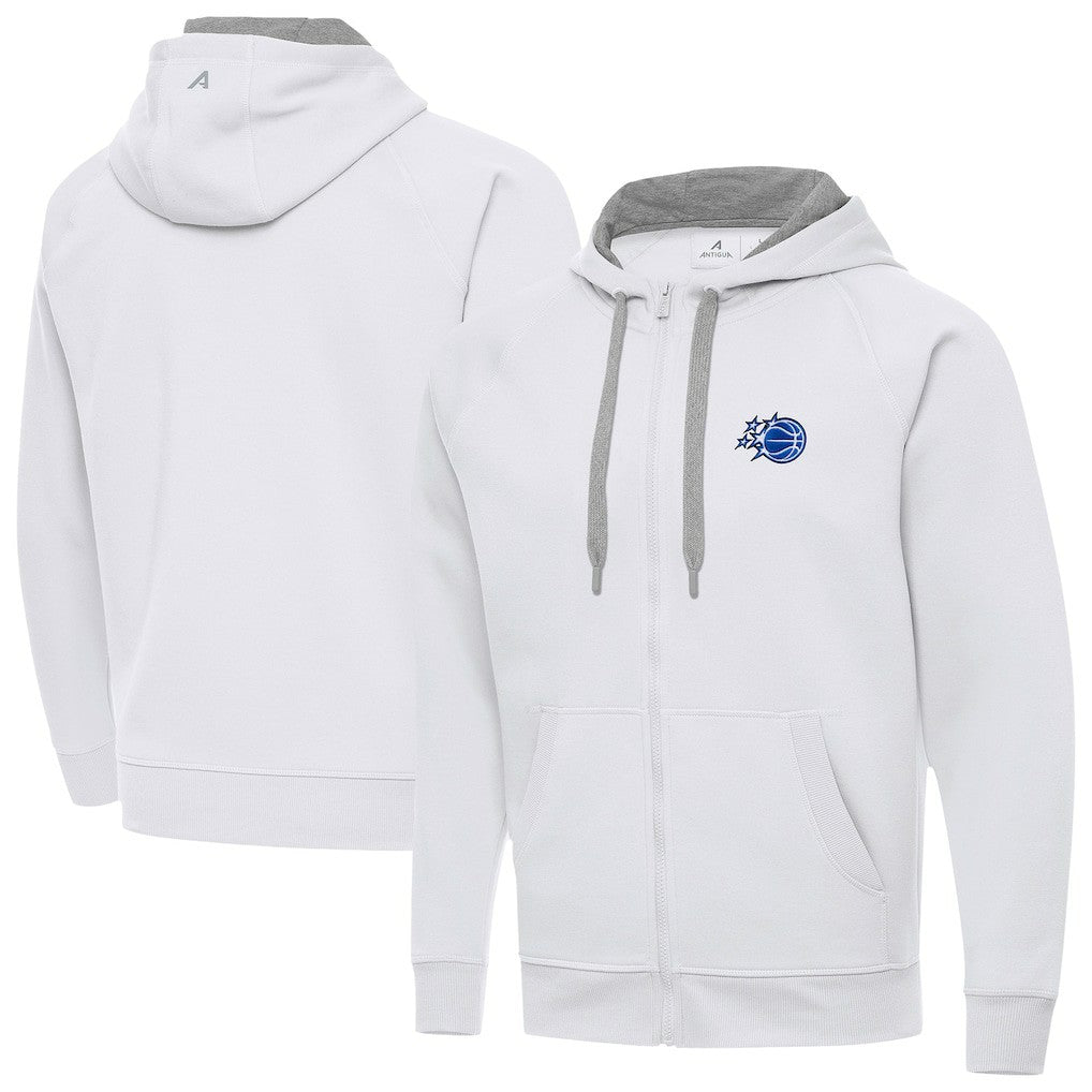 Orlando Magic Antigua New Logo Tall Victory Full-Zip Hooded Sweatshirt White